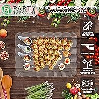 Vista 7 de Party Bargains Bandeja de plástico festoneada de 9 x 13 pulgadas, transparente, paquete de 4