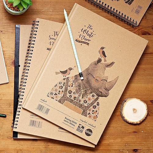 Miniatura 6 de Rhino Cuaderno de alambre doble reciclado A4 de 8,3 x 11,7 pulgadas, color marrón (SRTWA4)