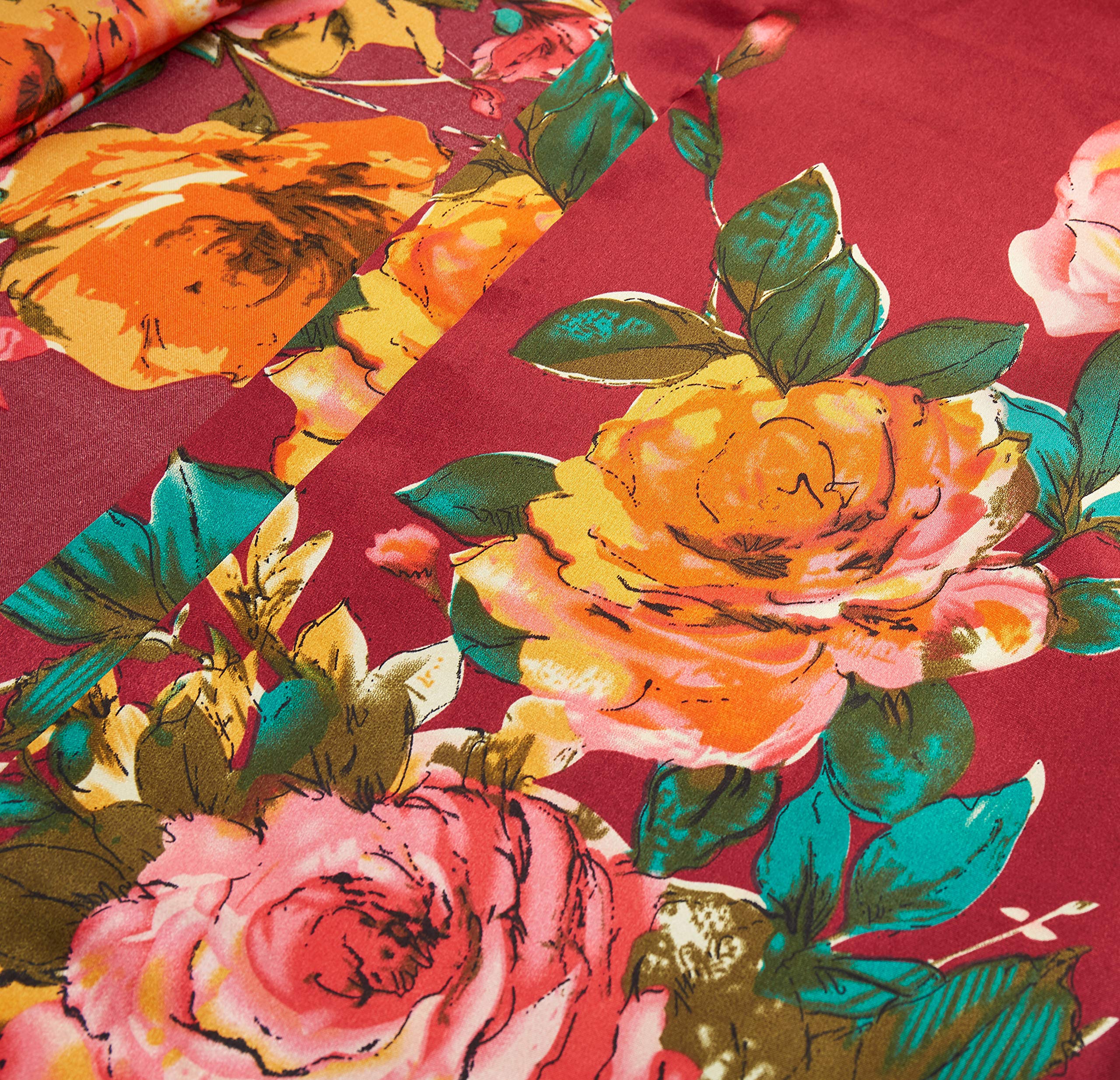 BABEYOND Damski szlafrok poranny maxi długi satynowy lato kimono kwiatowy wzór nadrukowany szlafrok kimono, kardigan damski, długi szlafrok w kwiaty, płaszcz do spania dla dziewcząt, piżama na imprezę