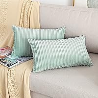 Vista 425 de UGASA - Juego de 2 fundas de almohada de terciopelo a rayas, funda decorativa para cojín con cremallera oculta para el hogar, sofá, dormitorio