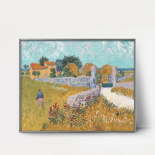 Miniatura 7 de CLOUD NINE PRINTS  Arte de granja en Provenza, impresión de Van Gogh - Arte de pared de cielo turquesa, decoración de granja de pajares de verano,