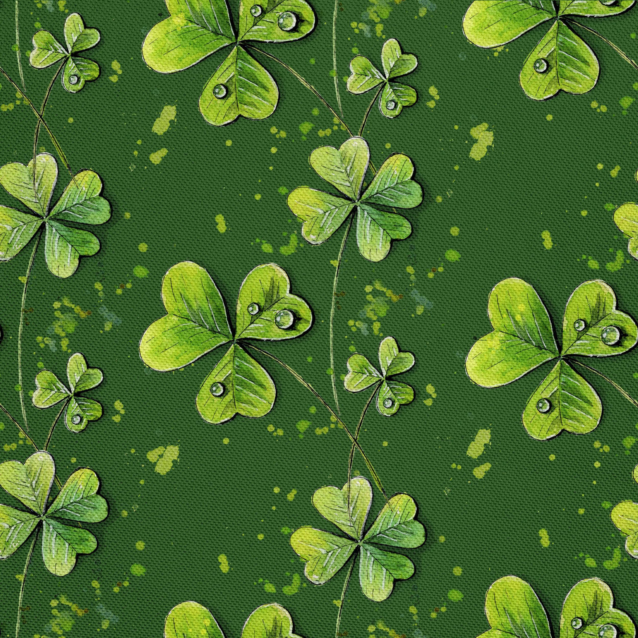 HEKO PANELS Stoff Oxford Wasserdichte Meterware Canvas-Stoff Polyester Stoff Zum Nähen Nähstoffe Möbelstoffe Dekostoffe Handwerken Wasserabweisend Blickdicht Kleeblätter Shamrock 5 Meter 155 x 500 cm
