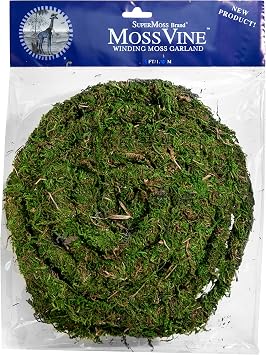 SuperMoss 22711 MossVine Decorative Garland | Preserved Mountain Moss for Home, Wedding, and Garden Decor | Bendable Greenery for Crafts, Centerpieces, Topiaries, and Floral Arrangements, 12 Ft