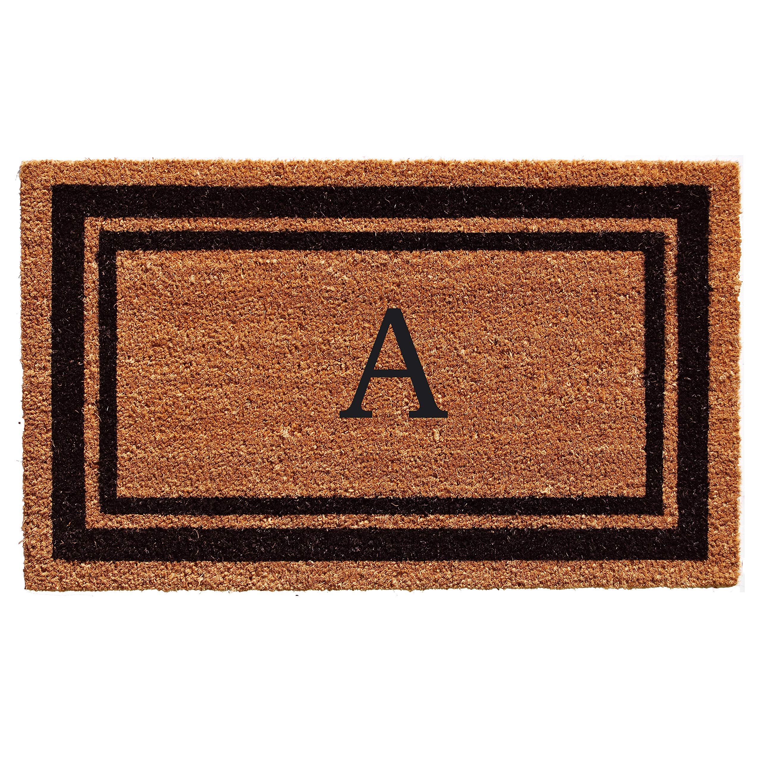 Calloway Mills 152961830A Black Border 18" x 30" Monogram Doormat, (Letter A)