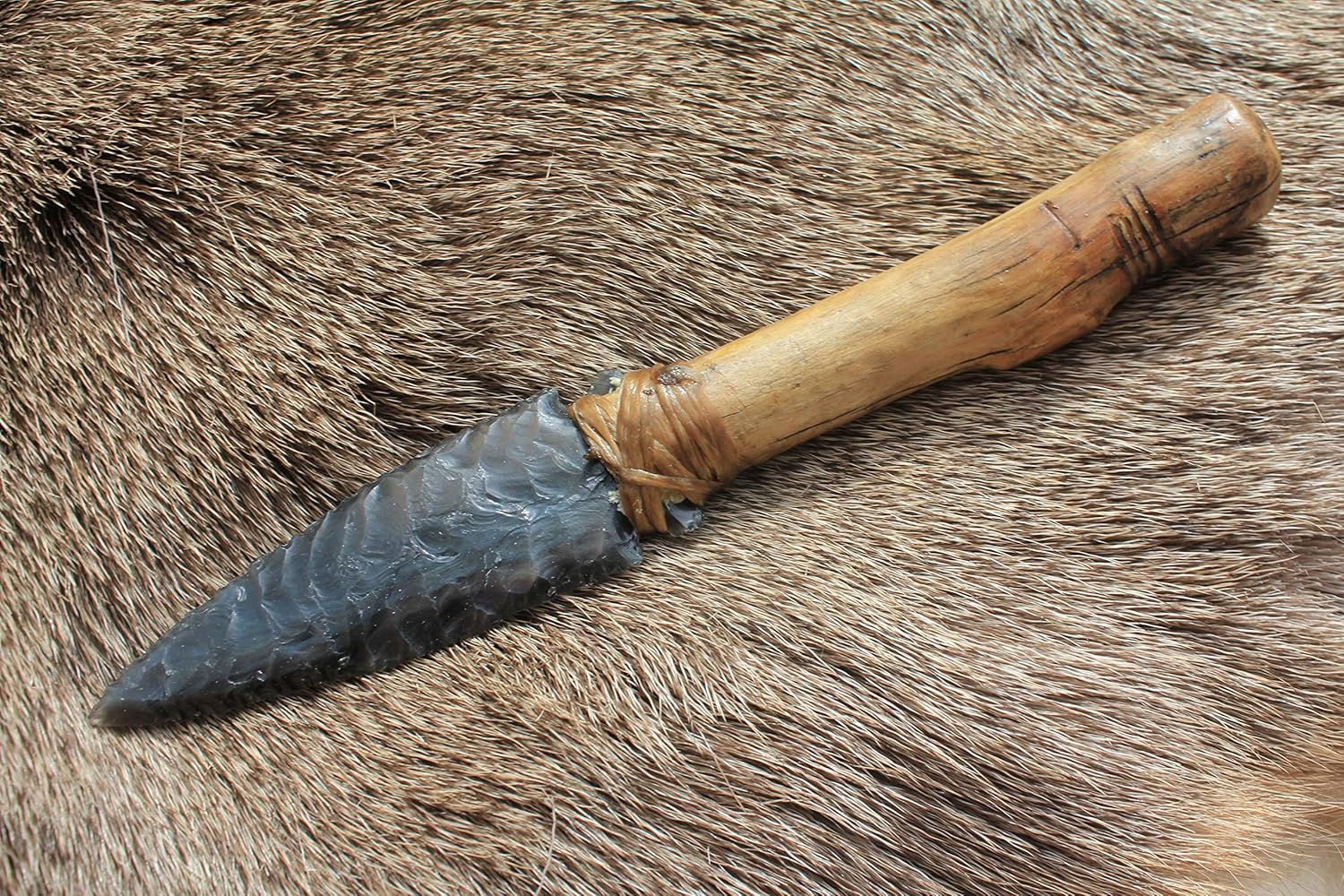 8" Davis Creek Rainbow Obsidian Flint Knapped Pressure