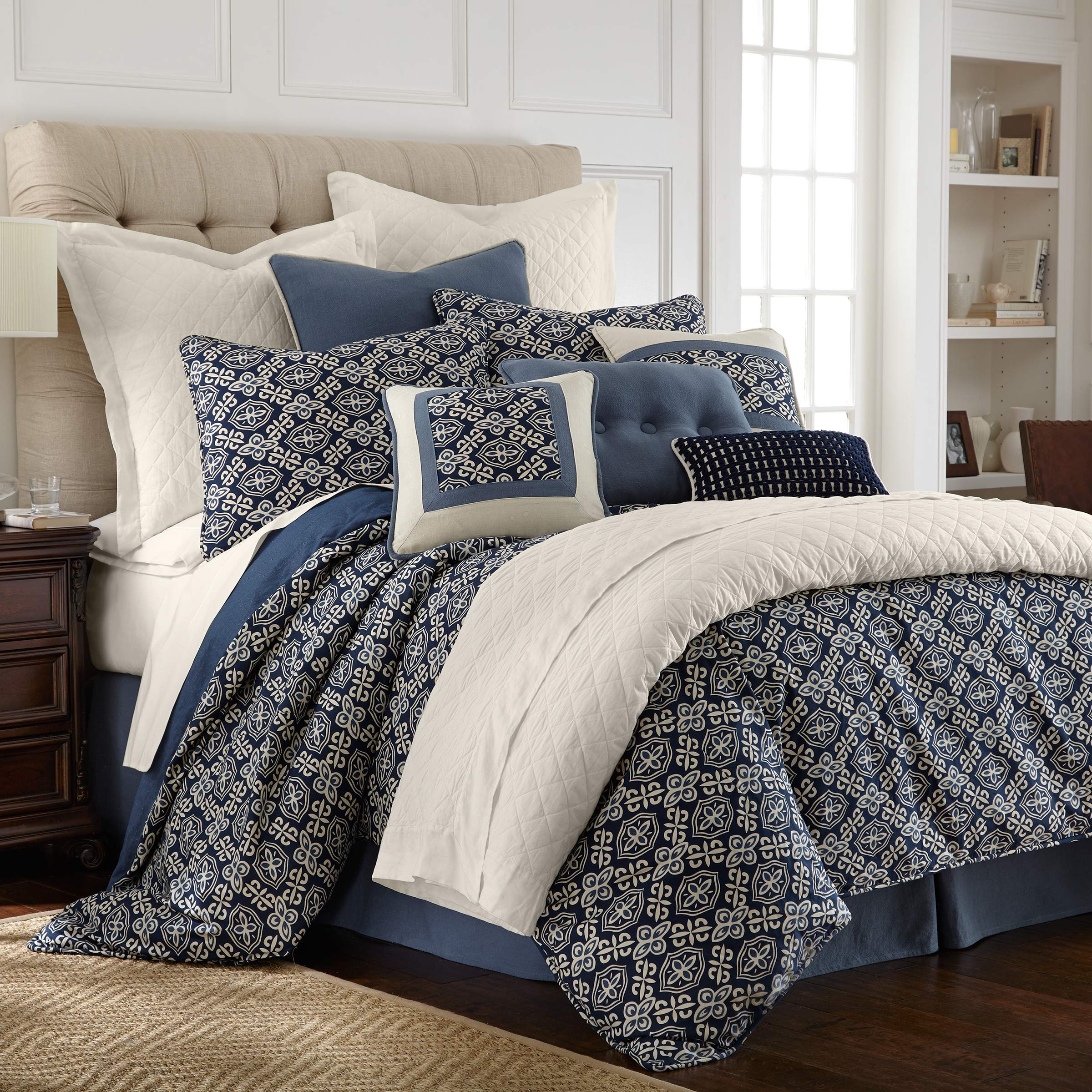 HiEnd Accents 4 Piece Monterrey Coastal Duvet Set, Queen