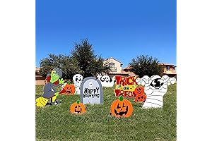 9 Pcs Halloween Yard Stake Signs for Outdoor Decorations