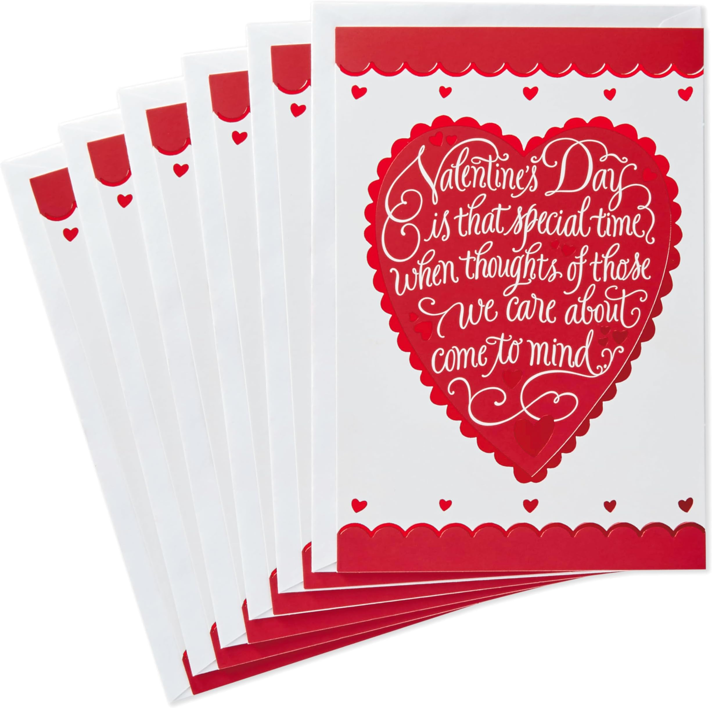 Hallmark Valentine's Day Cards Pack, Heart (6 Valentine Cards with Envelopes)