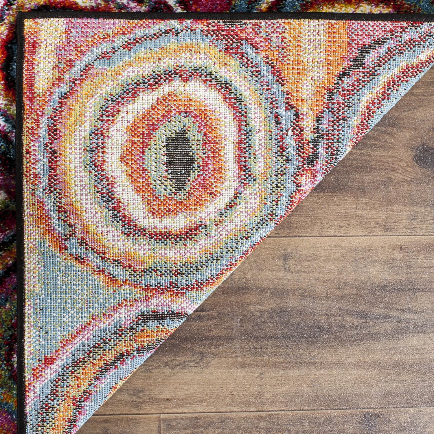 SAFAVIEH Aruba Collection Runner Rug - 2'3" x 8', Multi, Boho Abstract Circles Design, Non-Shedding & Easy Care, Ideal for High Traffic Areas in Living Room, Bedroom (ARB504M)