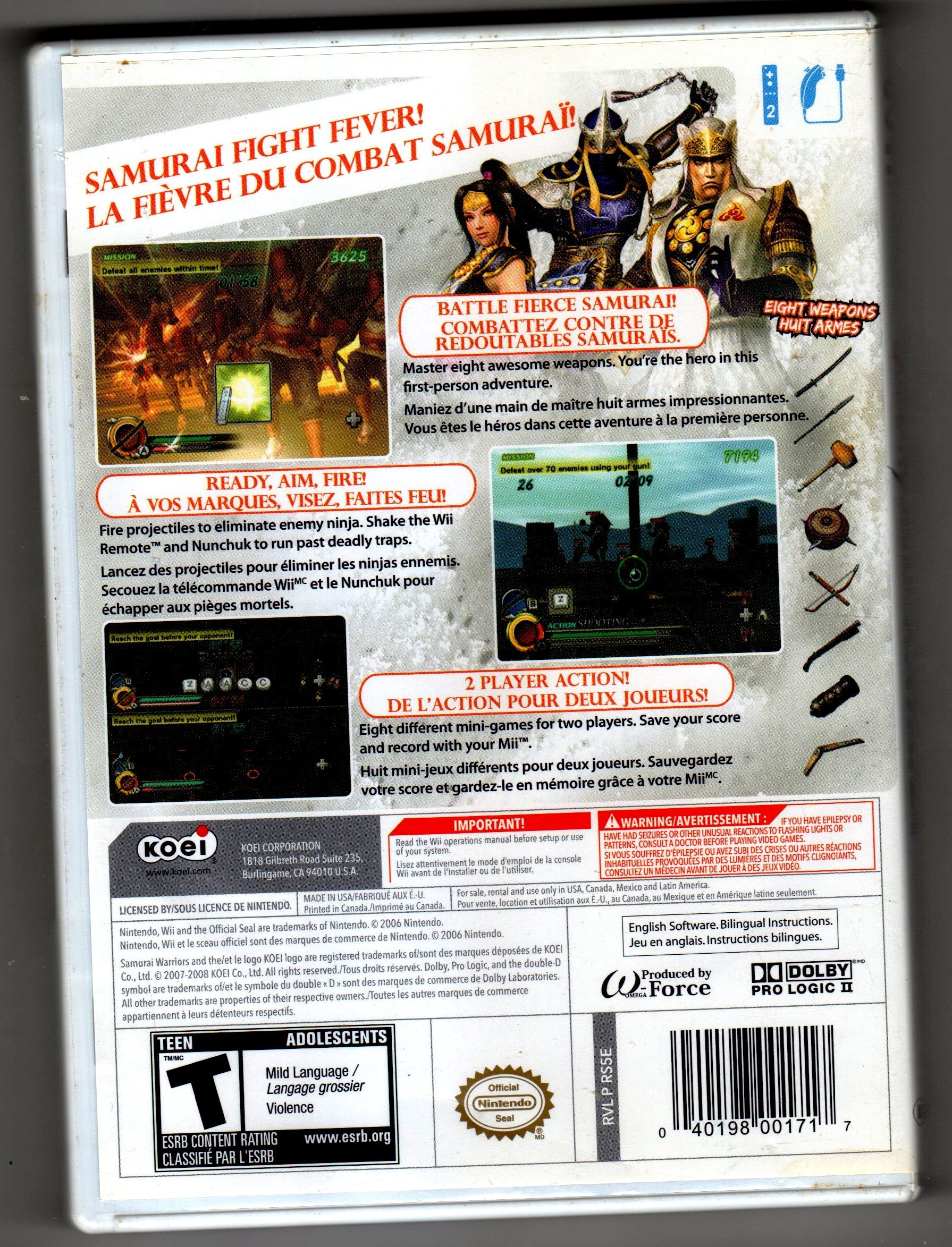 Amazon.com: Samurai Warriors: Katana - Nintendo Wii : Video Games