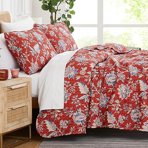 Miniatura 1 de Southshore Fine Living, Inc. Juego de ropa de cama de gran tamaño matrimonialqueen, juego de edredón floral de sauce jacobeo tamaño Queen o