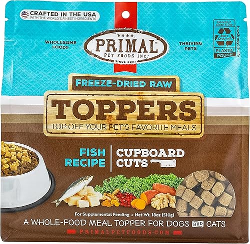 Primal - Toppers de comida para perros y gatos, cortes de armario, mezcladores de comidas sin granos con probióticos, golosinas crudas liofilizadas