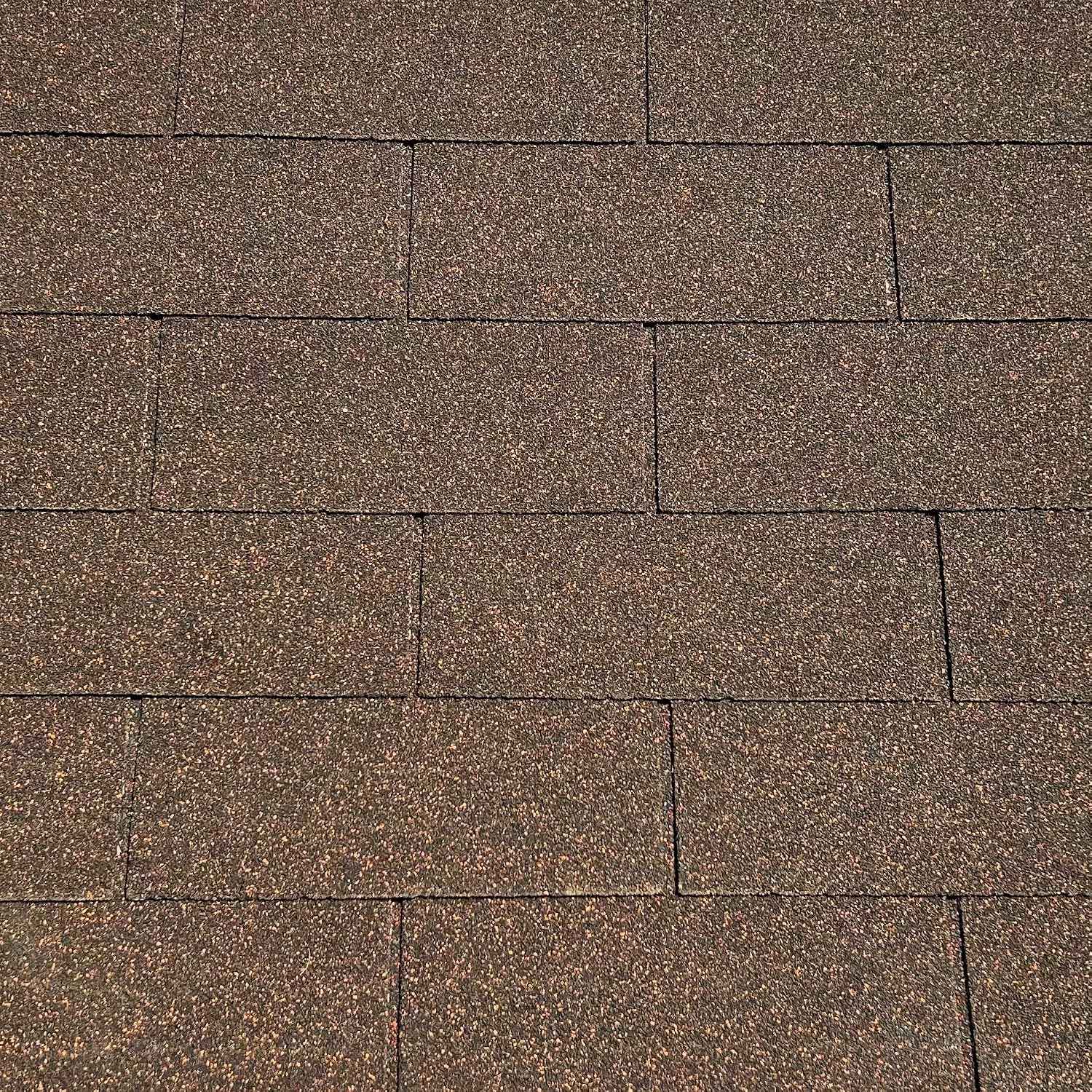 Roofing Shingles 3-Tab 39.4” by 13.1”, Brown Asphalt Shingles (8 - Count)