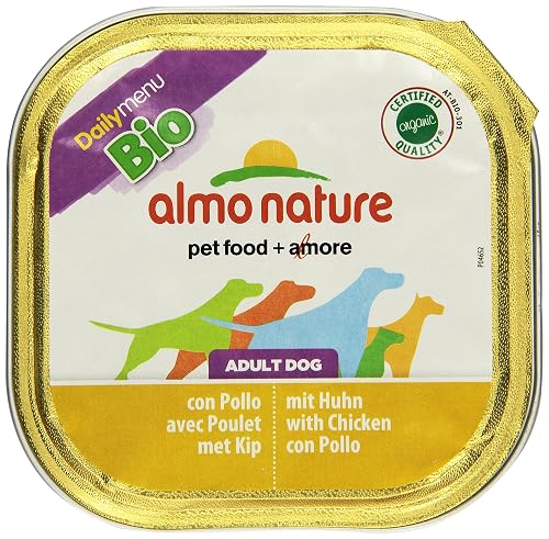 almo nature Comida para Perros Bio Paté Pollo 300 g (Paquete de 9), Transparente