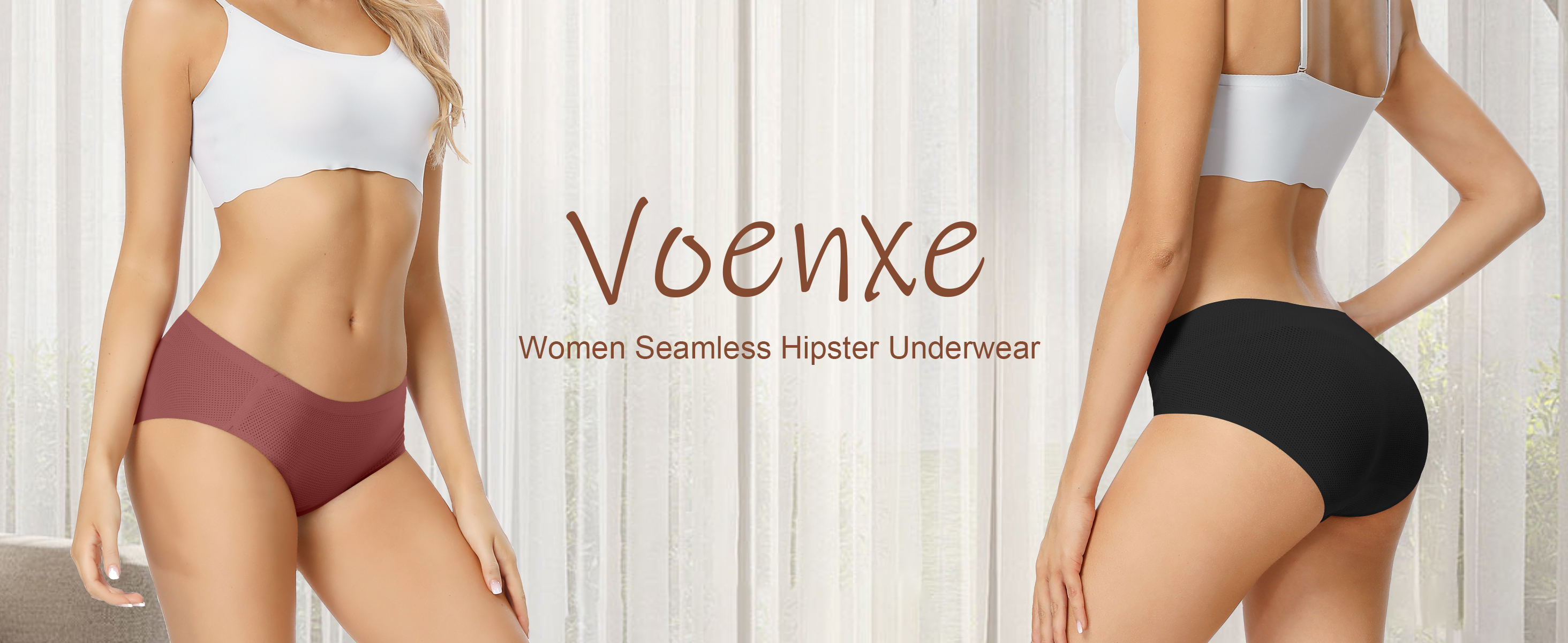 VOENXE Seamless Underwear for Women,No Show Ladies Panties