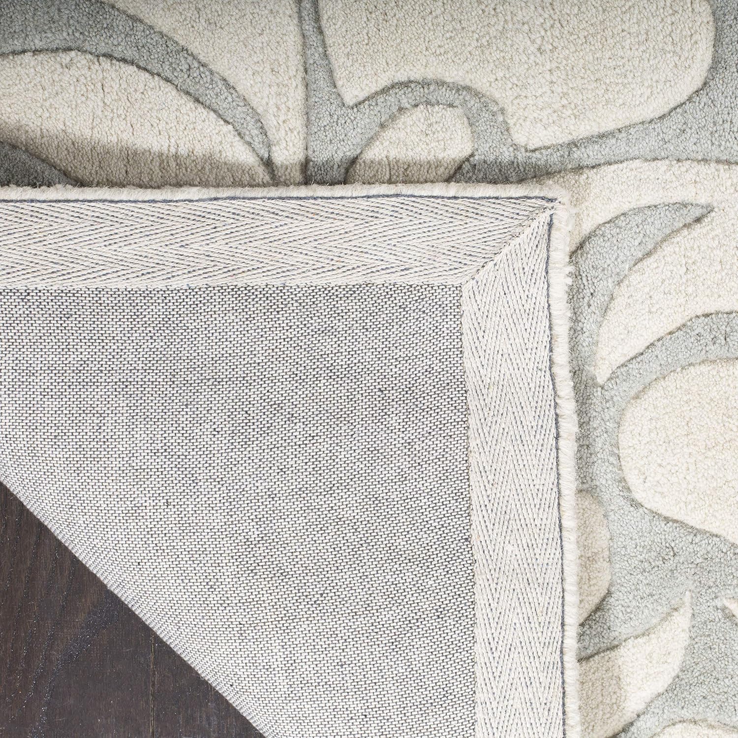 Soho Rugs SAFAVIEH Soho Collection 3'6" x 5'6" Blue/Ivory SOH759C Handmade Premium Wool & Viscose Area Rug