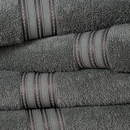 Miniatura 2 de ERINA Juego de 4 toallas de baño de algodón de lujo pesadas GSM de 27 x 54 pulgadas, 100% algodón peinado hilado en anillo altamente absorbentes,