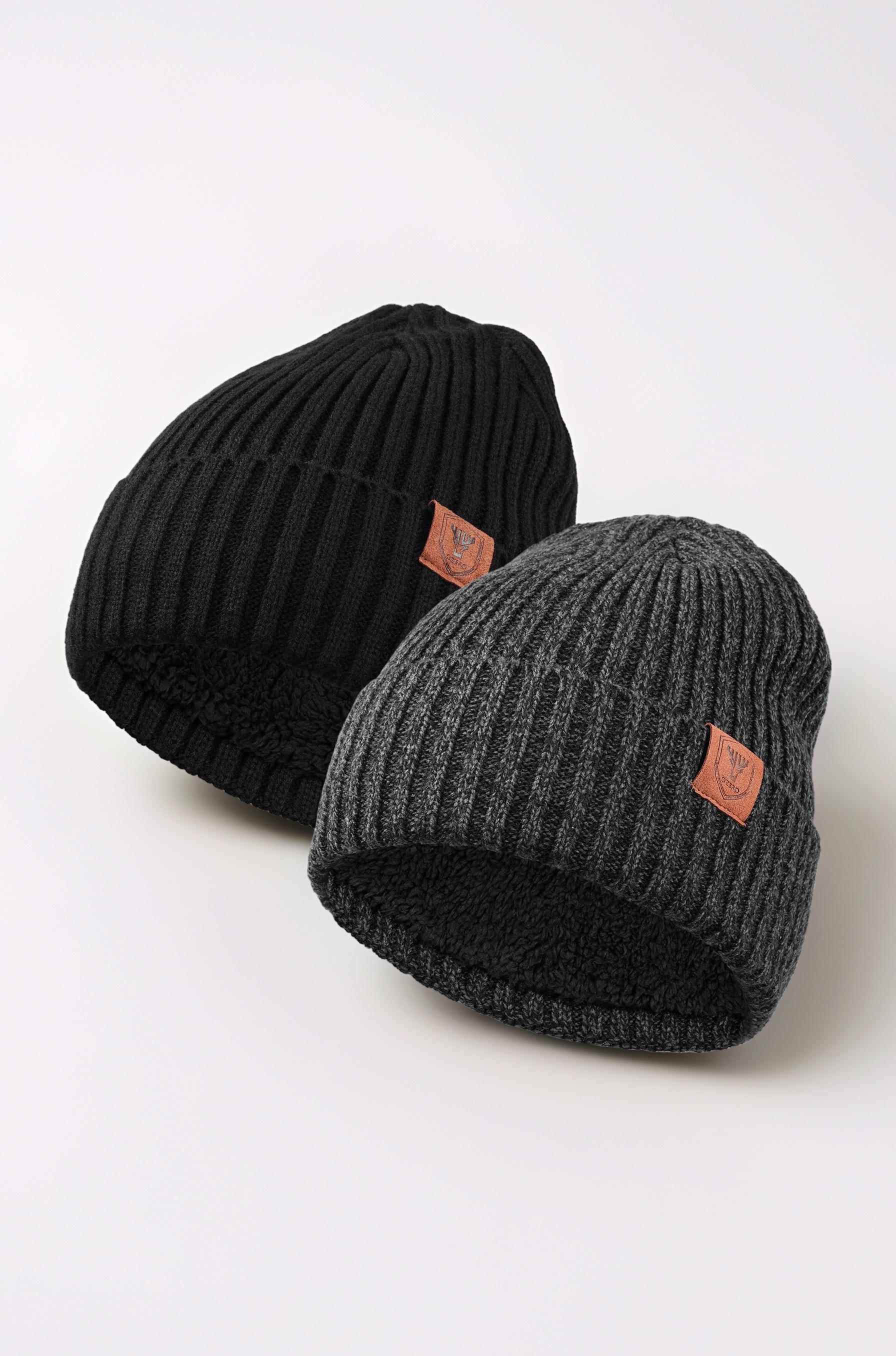 OZERO Knit Beanie Winter Hat, Thermal Thick Polar Fleece Snow Skull Cap for Men and Women