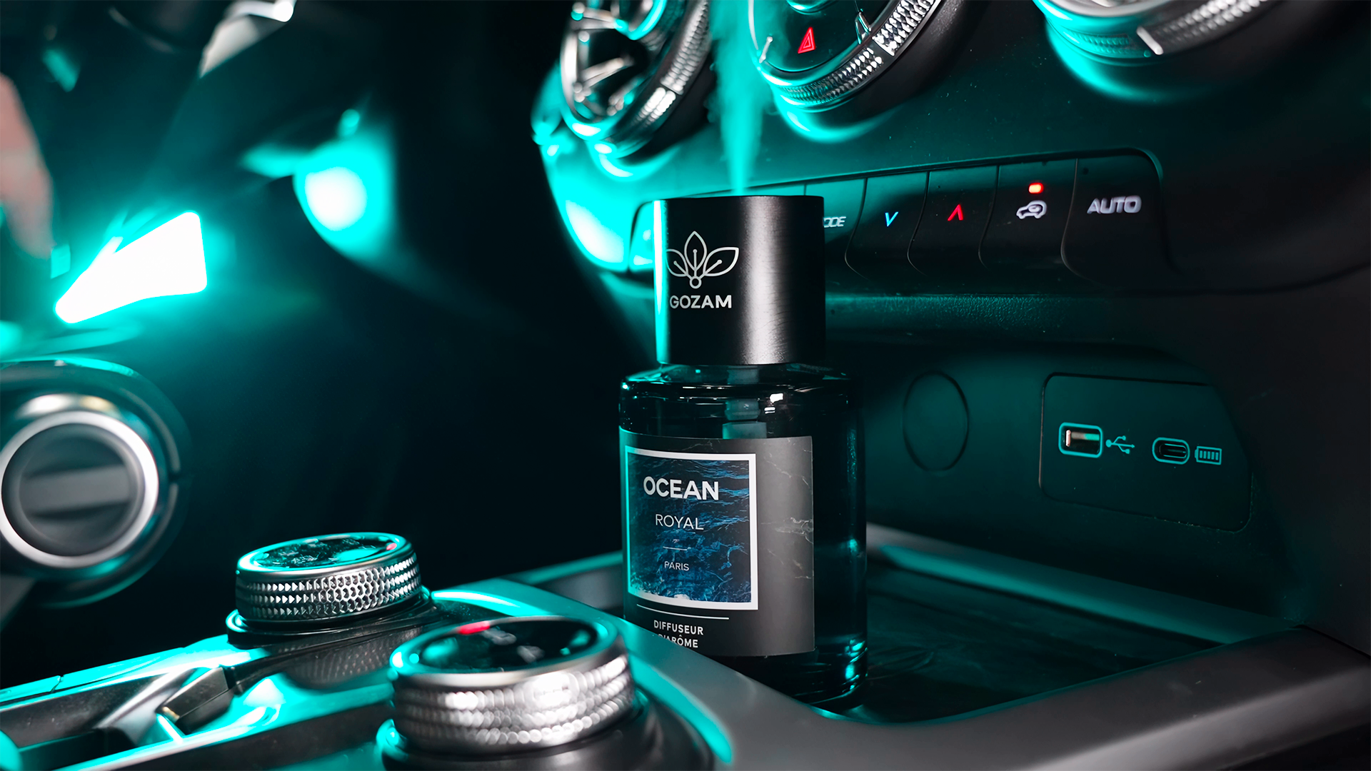 160ml Grande Capacità Profumatore Per Auto Diffusore Auto Con 160ml Profumo (Oceano), Dura Da 9 A 12 Mesi, Auto On/Off, Atomizzatore Ad Ultrasuoni, Regolabile Con 3 Modalità, BJ 003