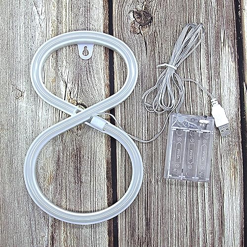 Miniatura 5 de SplendShop Letrero de letras de neón con luces LED iluminadas para pared, letras de la A a la Z y del 0 al 9 (azul 8)