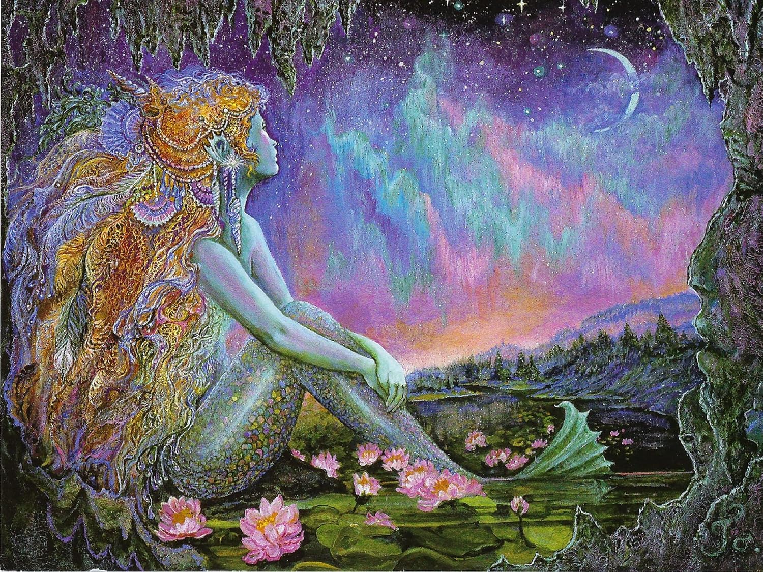 Leanin' Tree Birthday Card - Mermaid Pool Birthday Card -Josephine Wall