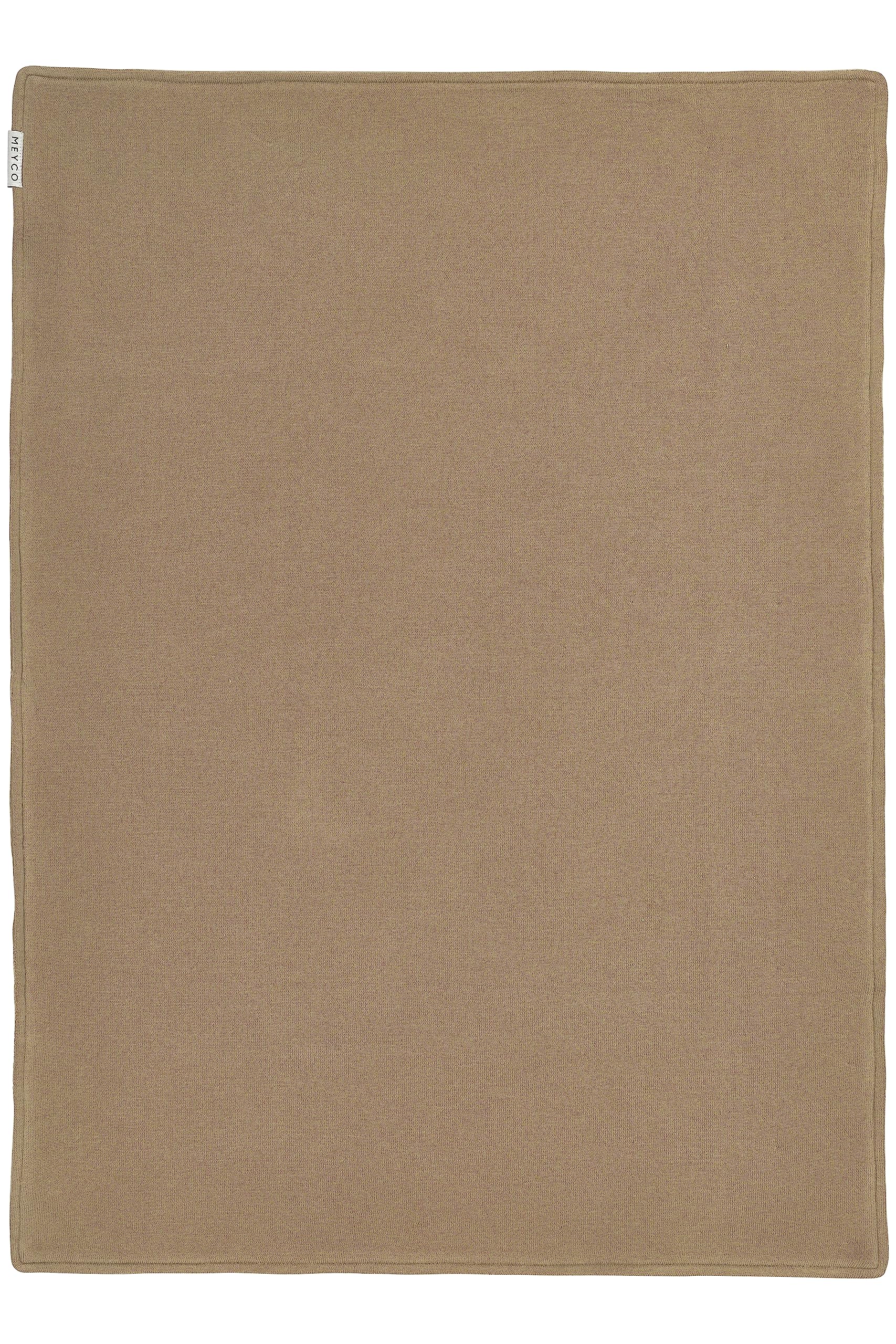 Meyco Baby Knit Basic Velvet - Manta de Punto para Cuna (80% algodón y 20% poliéster, versátil, fácil Cuidado, Transpirable, tamaño: 100 x 150 cm), Color marrón