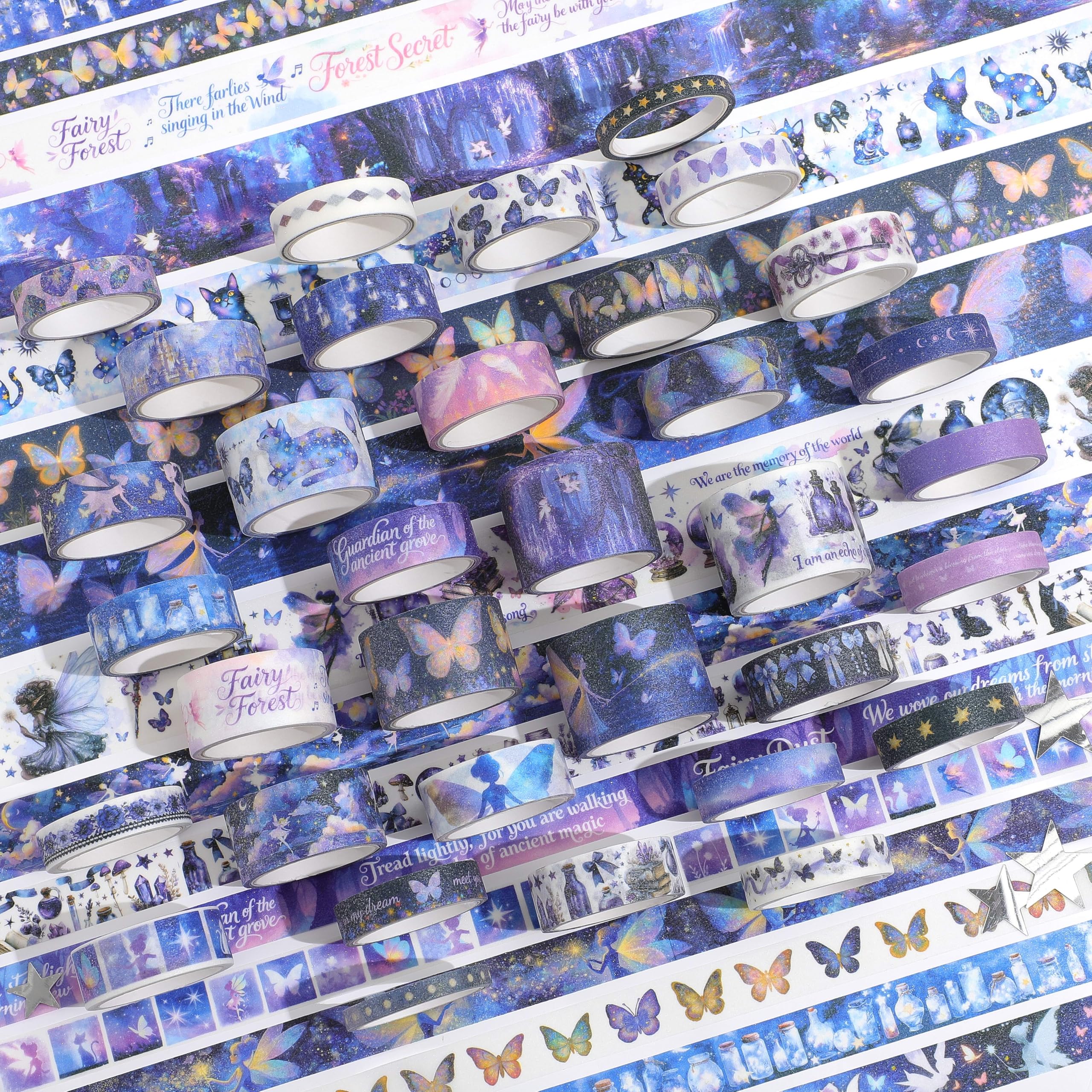 Purple Washi Tape Set - 35 Rolls Butterfly Designs -4 Purple Washi Tape Set - 35 Rolls Butterfly Designs -4