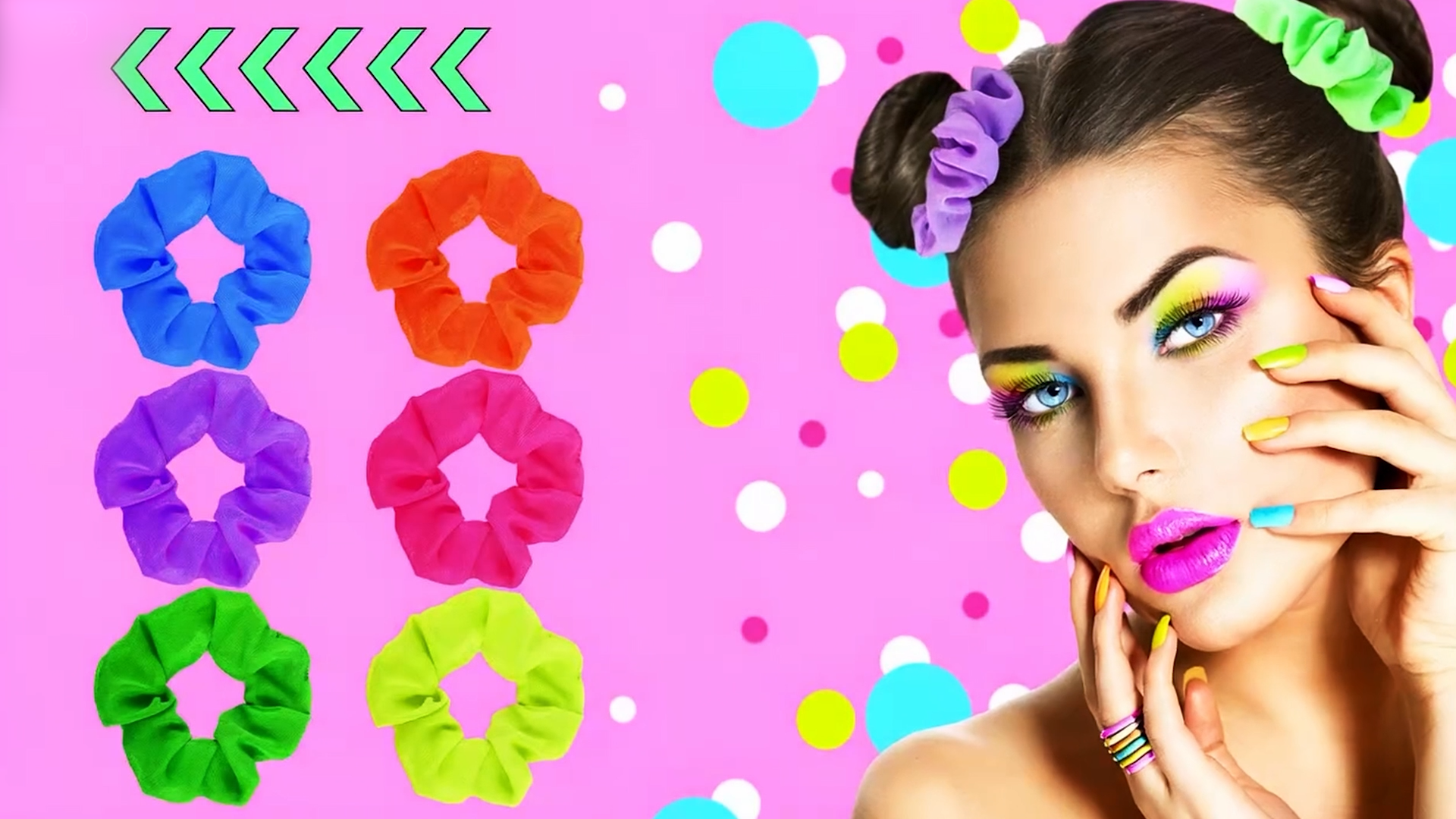 Amazon.com : XunYee 48 Pcs Neon Scrunchies Bulk for 80s Hair  display picture 1