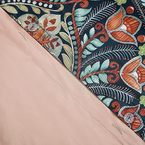 Miniatura 4 de Eikei Home Edredón de lujo de estampado de Medallón de Damasco Boho cachemira, Juego de Ropa de Cama de 400 Hilos de Algodón Egipcio de Satén con