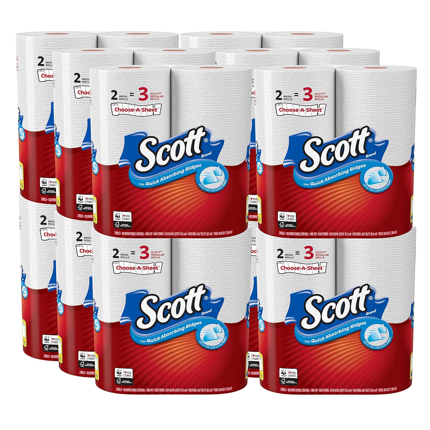 Amazon.com: Scott Paper Towels Choose-A-Sheet, Mega Roll , 2 Count ...