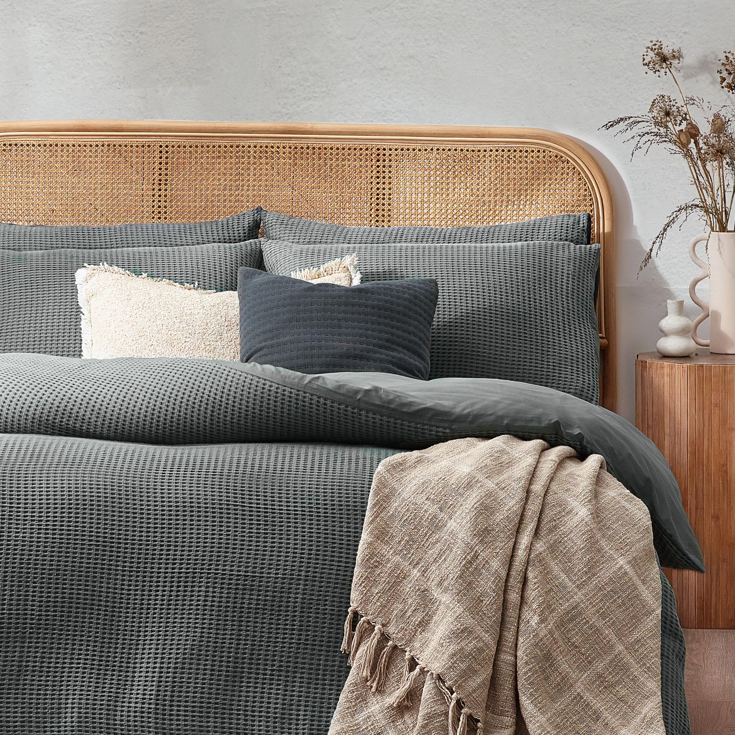 Yard Chunky Waffle 100% Cotton Duvet Cover Set - Image 3