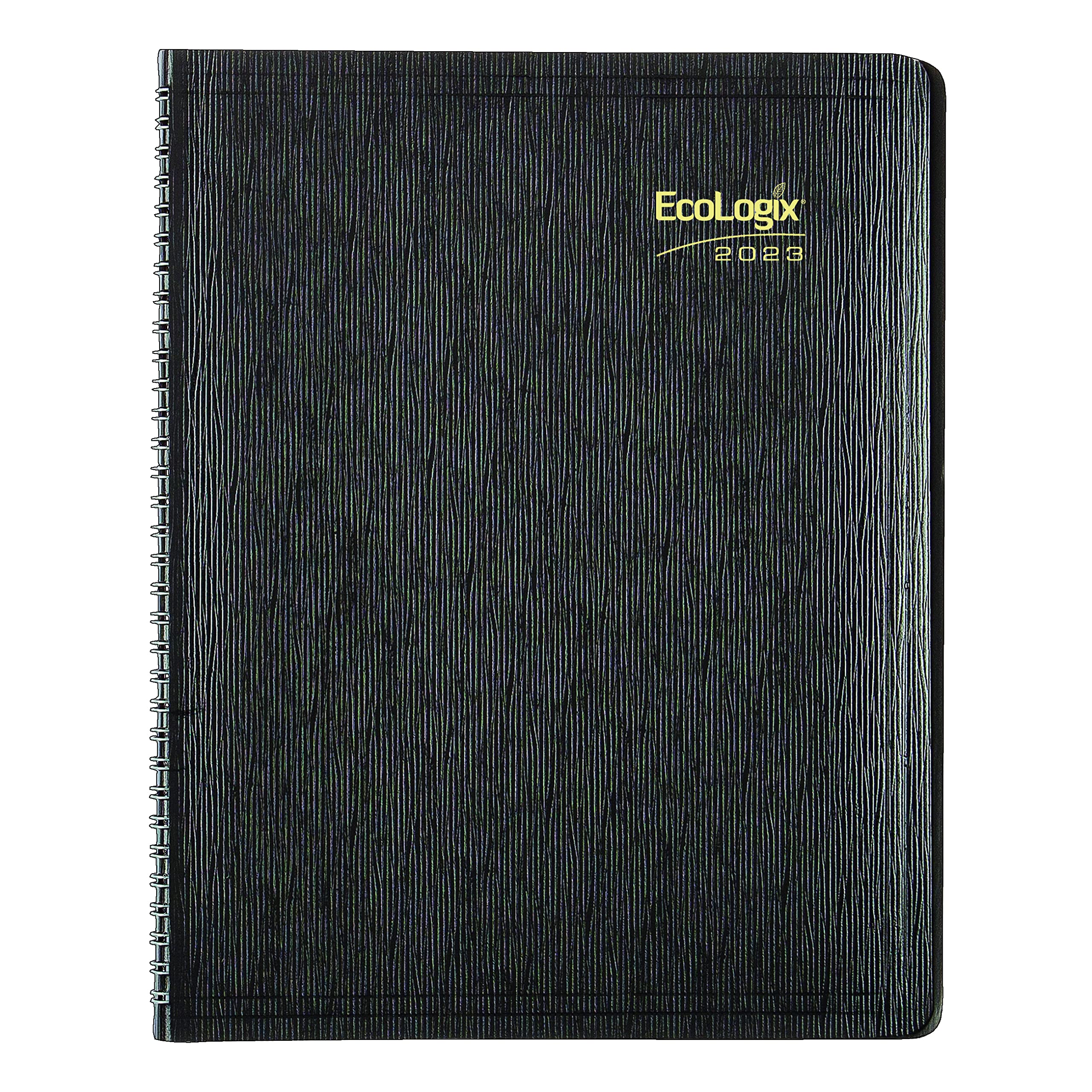 Brownline2023 EcoLogix Monthly Planner, 14 Months, December 2022 to January 2024, Twin-Wire Binding, 11" x 8.5", Black, Recycled (CB435W.BLK-23)