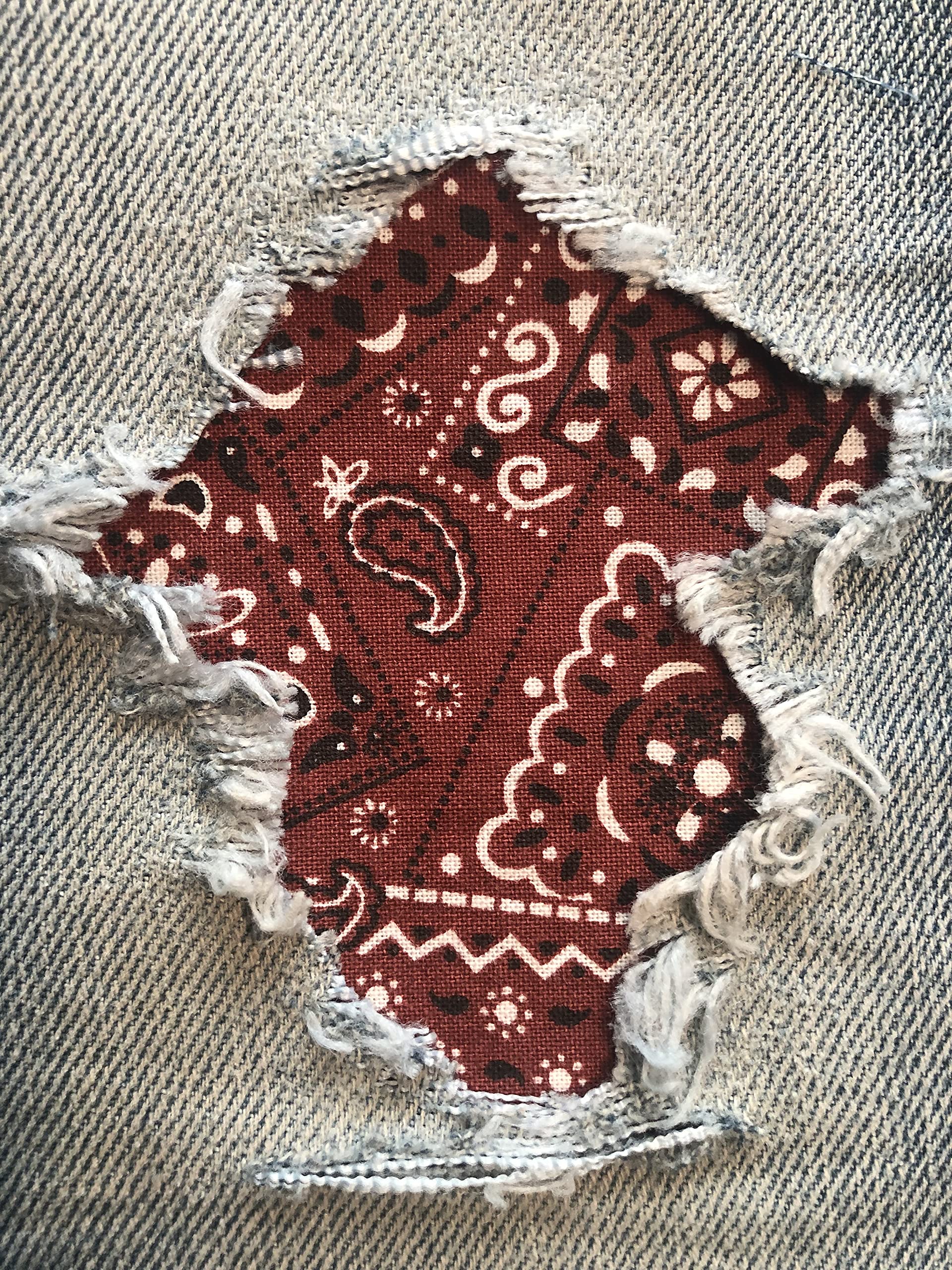 Amazon.com: Bandana Fabric Peek-A-Boo Iron ON Patches by Holey