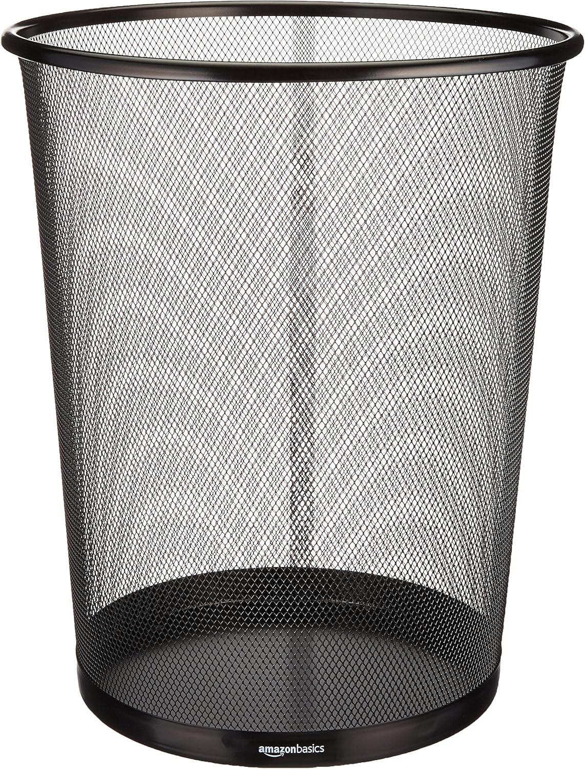 Amazon Basics Mesh Trash Can Wastebasket, Black, 6-Pack