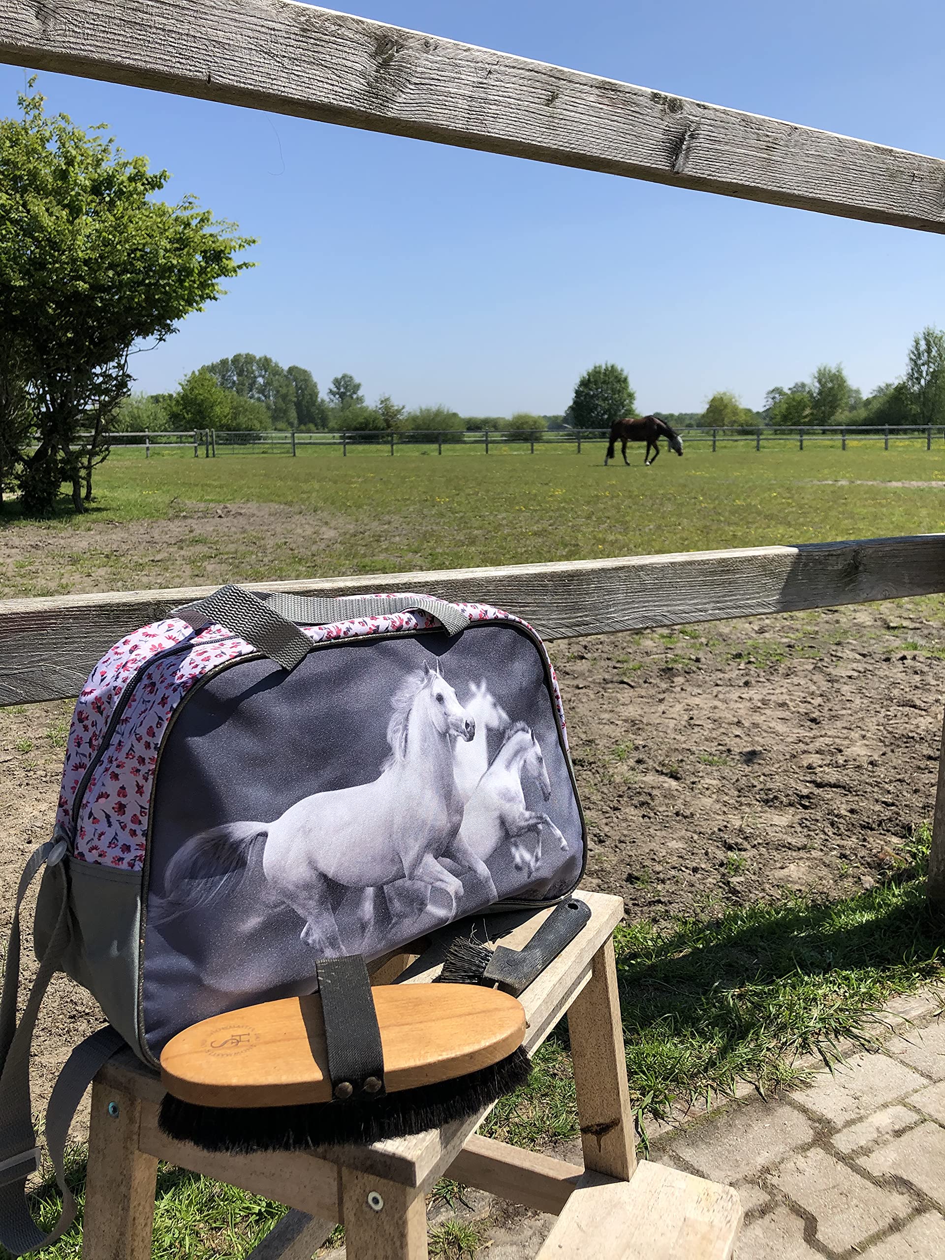 Ragusa-Trade Sac de sport/voyage, pour fille, motif de chevaux, 40 x 25 x 13 cm
