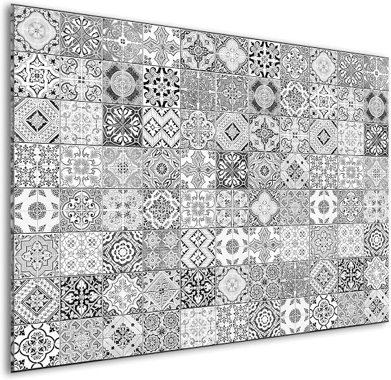 murando Spritzschutz Glas für Küche 80x60 cm Küchenrückwand Küchenspritzschutz Fliesenschutz Glasbild Dekoglas Küchenspiegel Glasrückwand Fliesen Mosaik - f-B-0288-aq-e