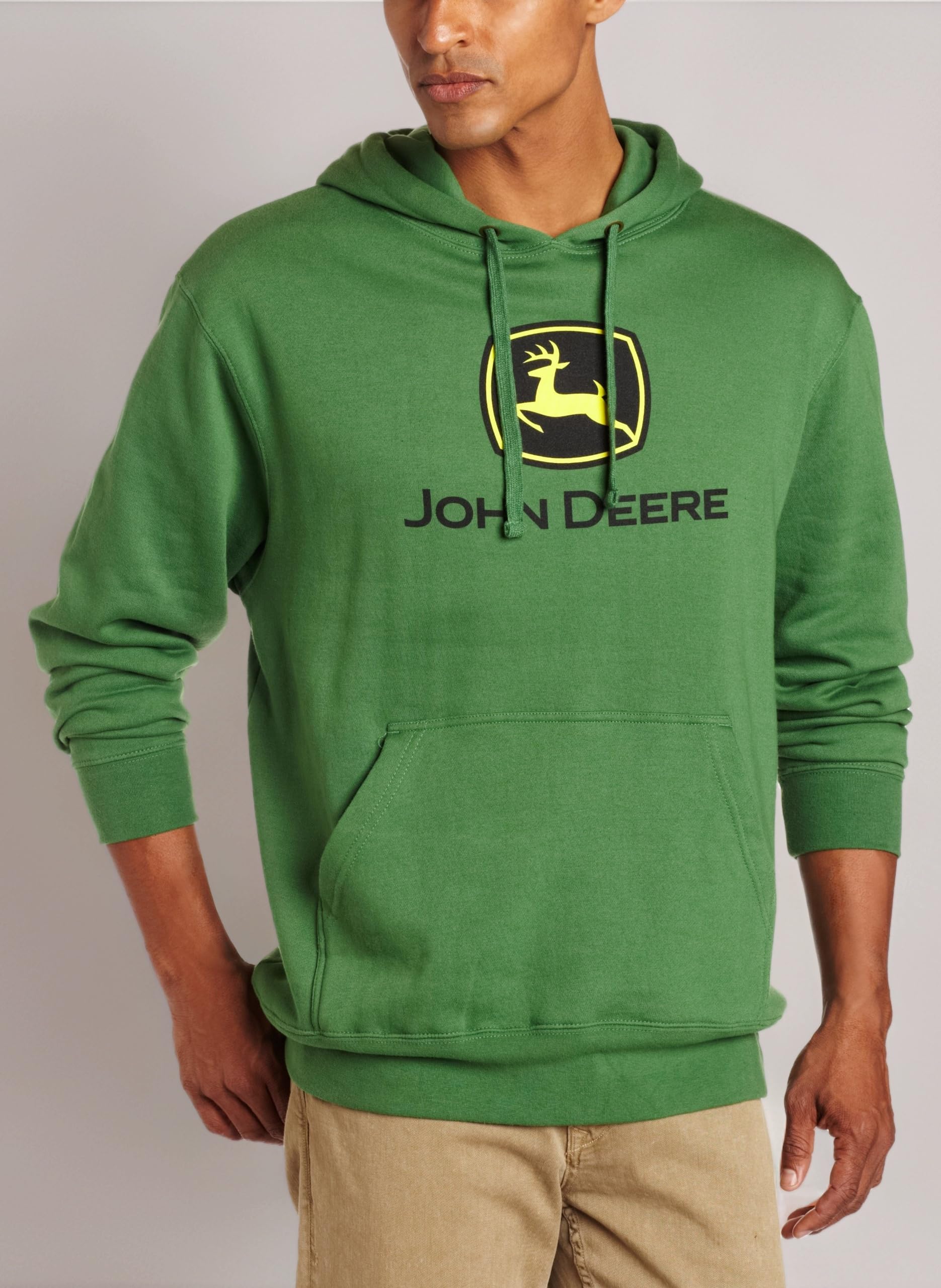 John Deere NCAA mens Trademark Logo Core Hood Pullover Fleece