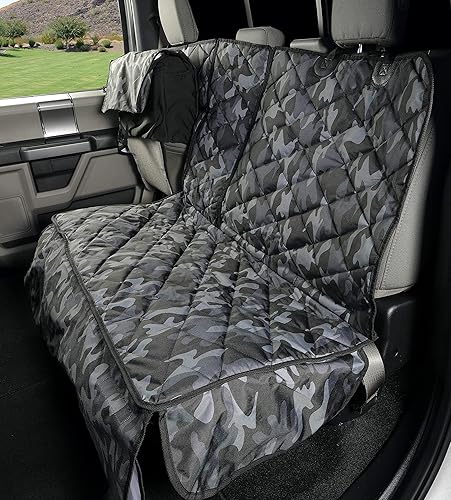4Knines - Funda de asiento para camionetas doble cabina, protección de asiento trasero, hamaca para mascotas, duradera, para perros, se adapta a