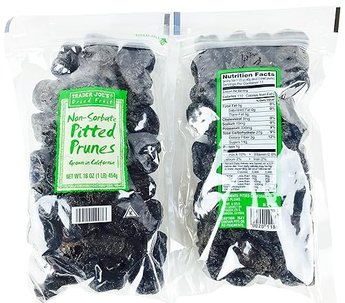 Trader Joes  Pruntas sin sorbato de pitted Bolsas
