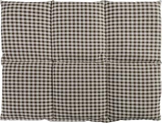 Cojín térmico para la espalda (calor y frio) - Saco térmico de semillas (40x30cm moreno-blanco con 6 compartimientos, huesos de cerezas)