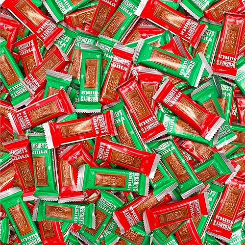 HERSHEY'S - Barras de caramelo de chocolate con leche de Papá Noel, tamaño aperitivo (bolsa de 2 libras, aproximadamente 70 unidades)