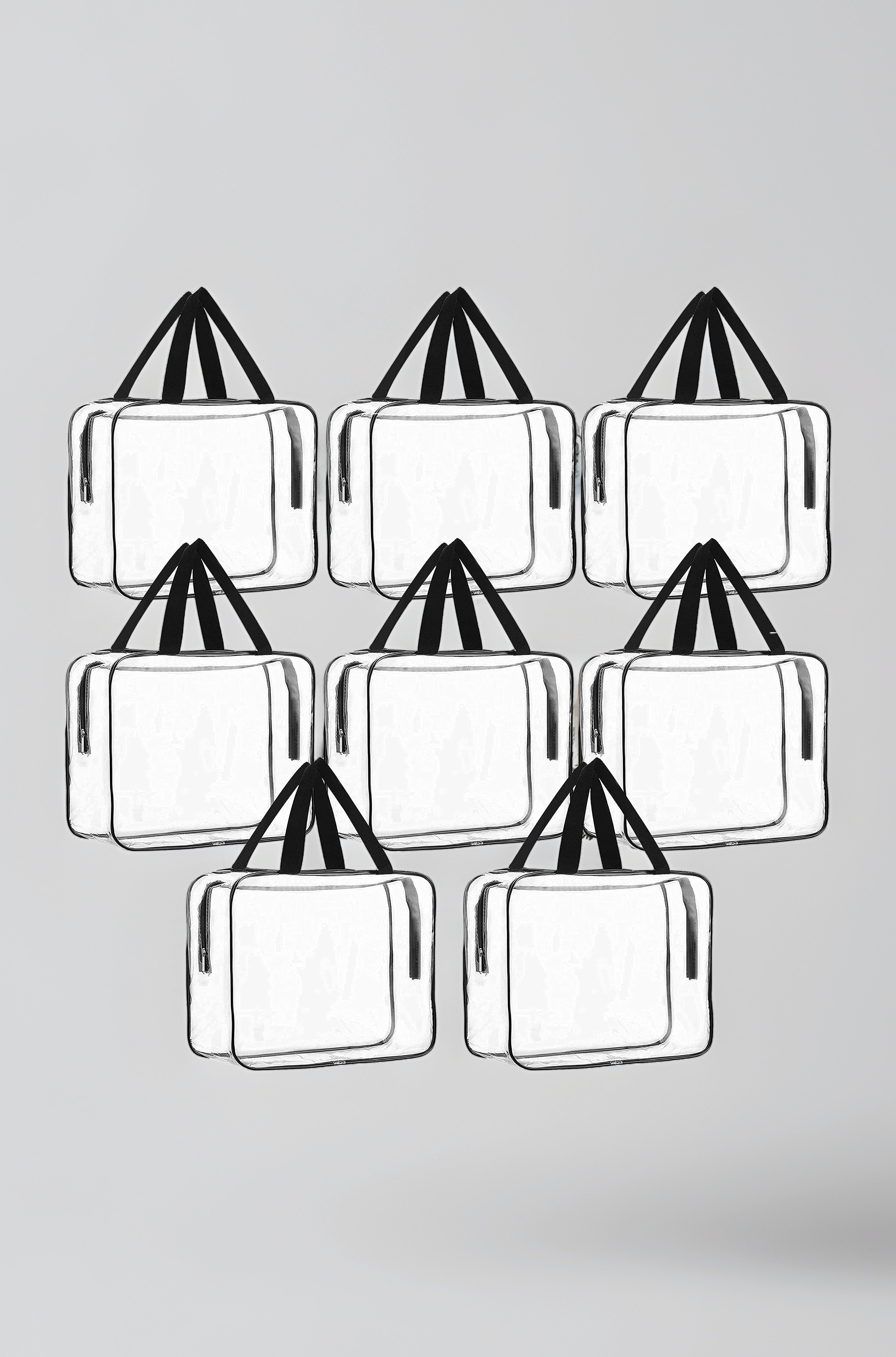 TULMAN 8 Pack Small Transparent Cosmetic Bag – PVC Travel Toiletry & Makeup Organizer, Handbag & Kids Toy Storage, Compact Organizer for Travel, Toiletries & Toys – 30x22x8 CM