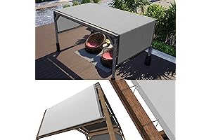 ColourTree 8' W x 16' L Grey Pergola Sun Shade Canopy Replacement...