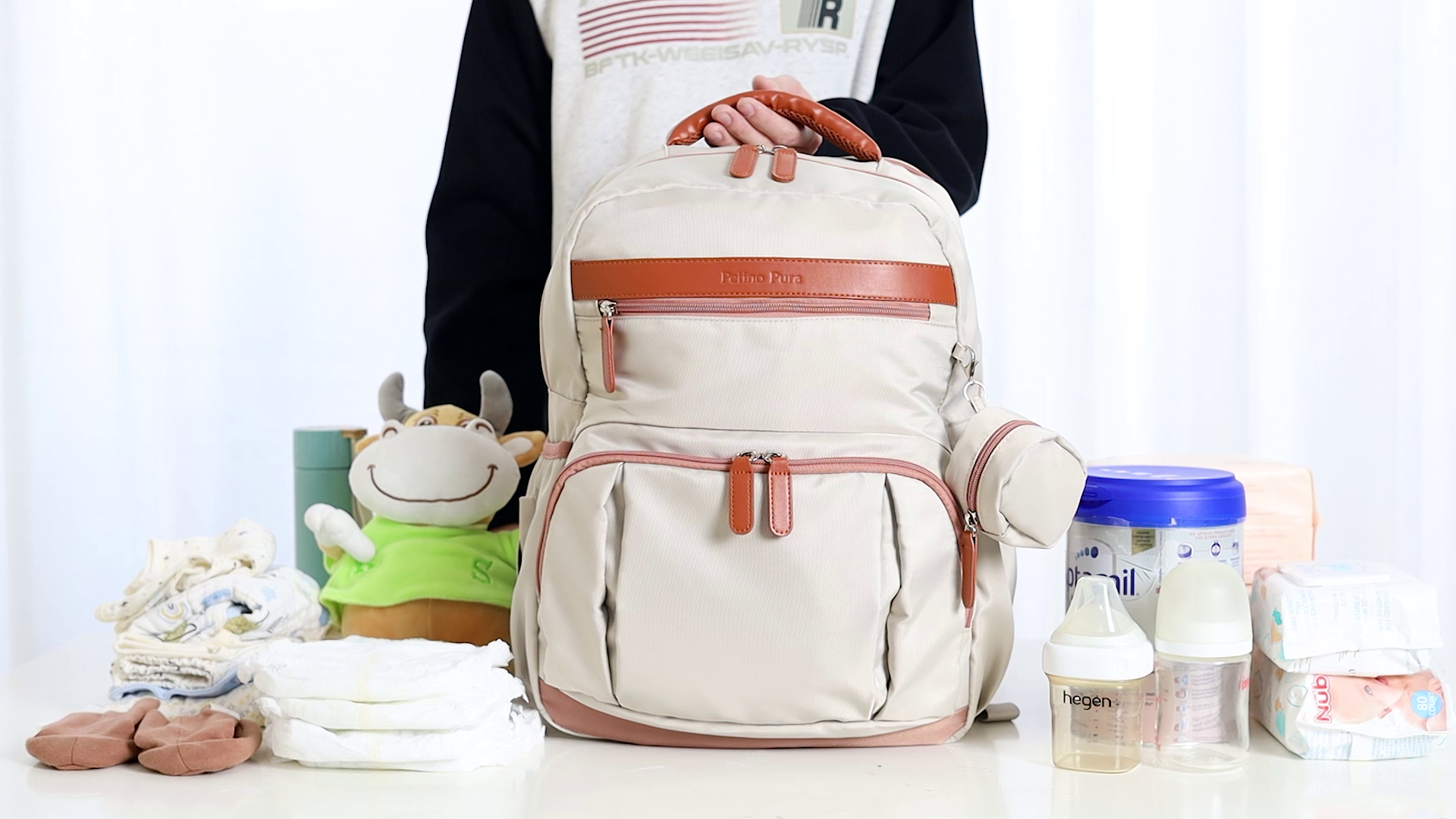 Amazon.com: Petino Pura Baby Diaper Bag Backpack with Changing