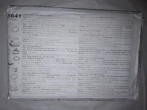 Miniatura 2 de Simplicity SEWIIING PATTERN 8641. Muebles para muñeca de 18 pulgadas. Sillas rellenas, almohadas, otomana, mesa (2 Dsgns) y mantel. Fantástico,