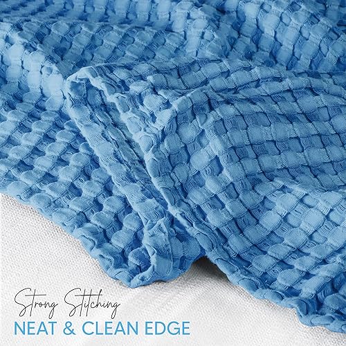 Miniatura 3 de Utopia Bedding Manta de algodón de 300 GSM (madera de cereza, 90 x 72 pulgadas), suave, ligera, transpirable, tamaño individual, para cualquier cama