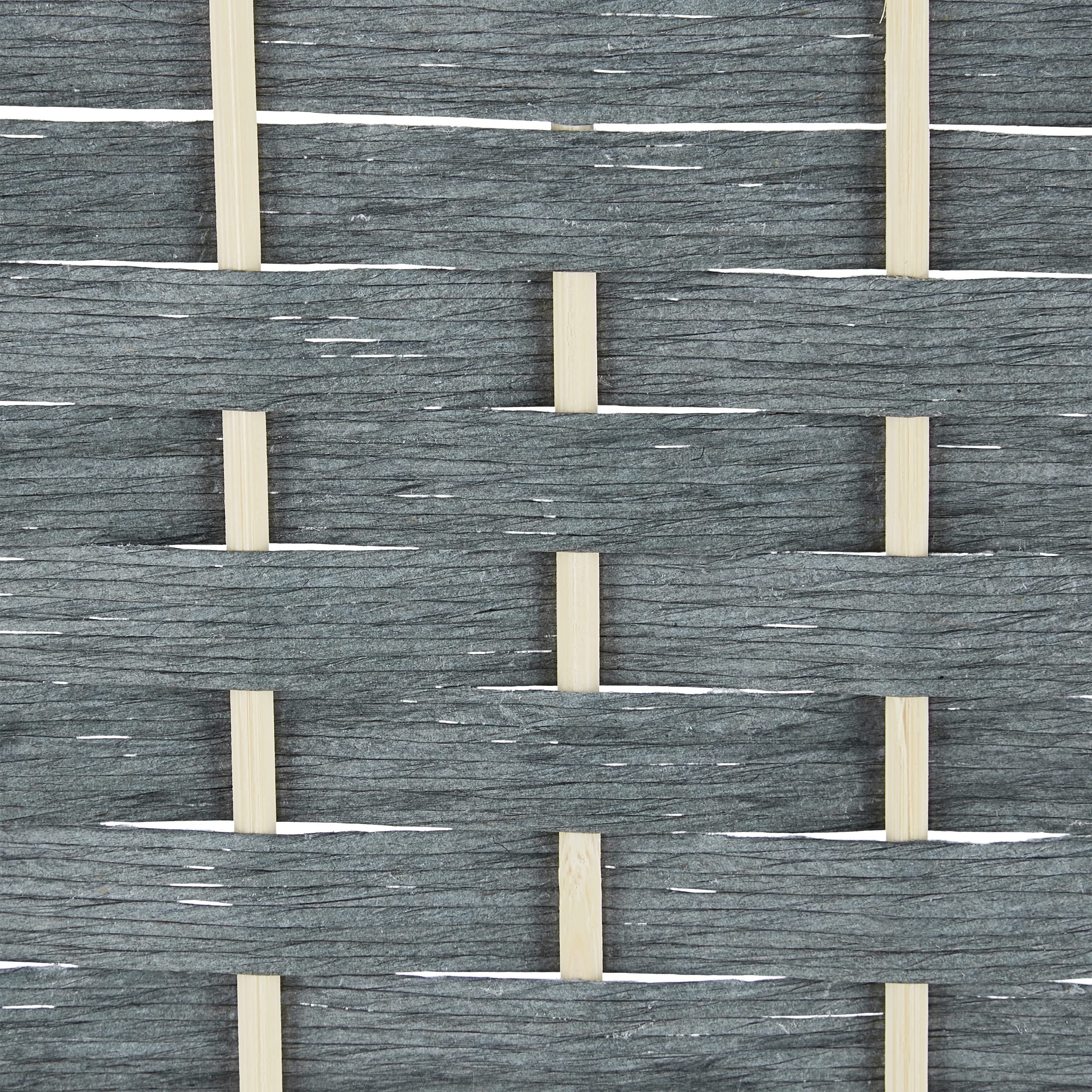 Relaxdays Paravento a 4 Pannelli, Divisore Pieghevole in Legno, HxL: 170 x 160 cm, Separé per Ambienti Interni, Grigio