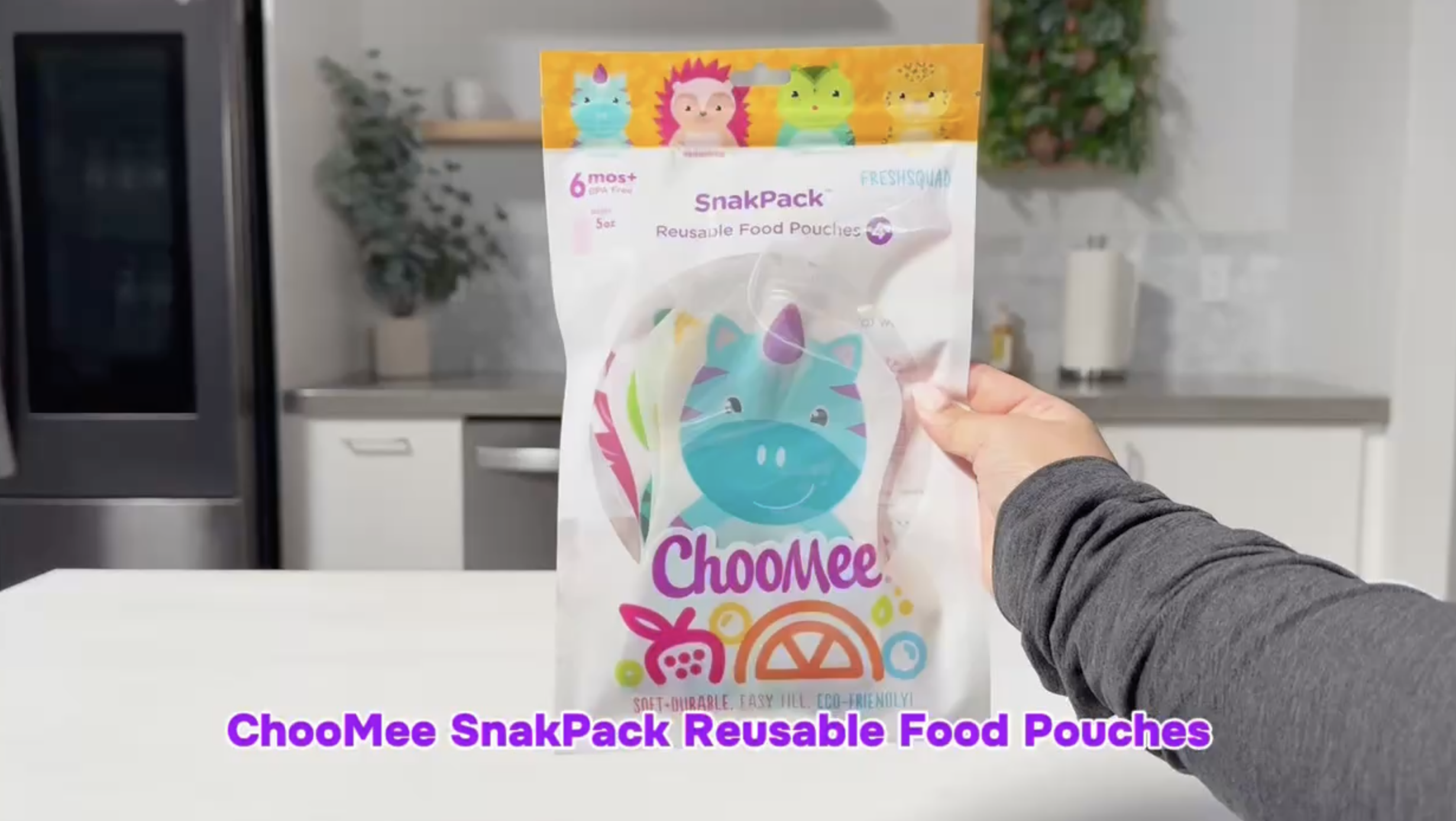ChooMee SnakPack Pochettes Alimentaires Réutilisables 6 CT - Design TropiColor 226,8g