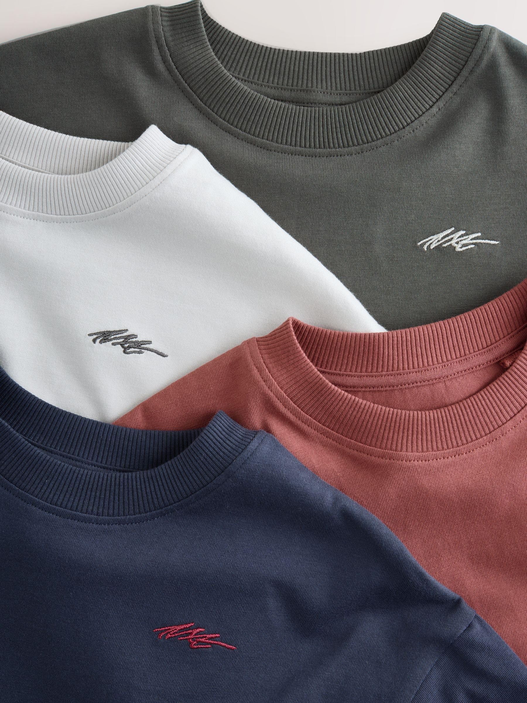 NEXT Garçon T-Shirt imprimé à Manches Courtes et Logo, Lot de 4