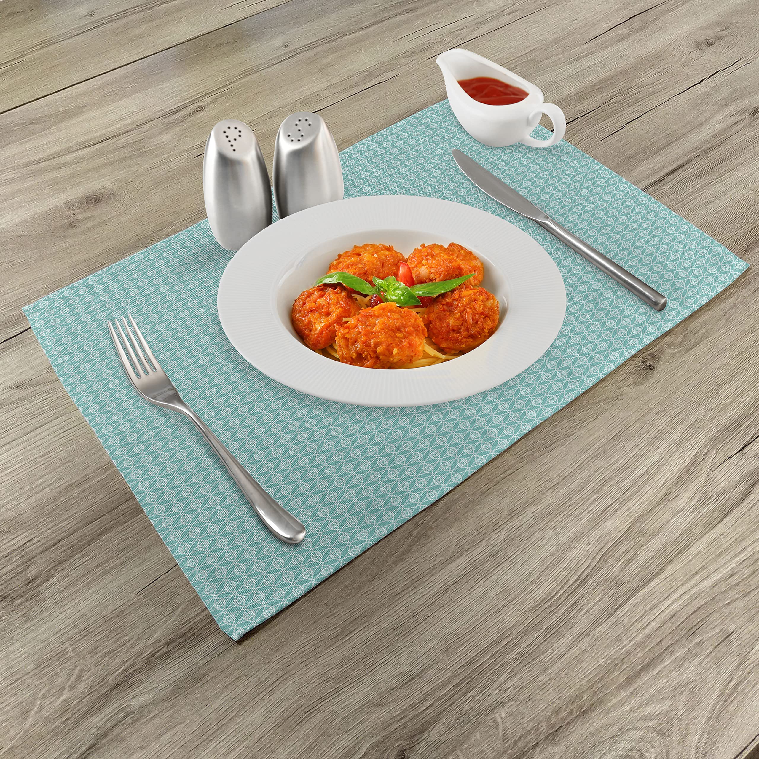 Set Di 4 Tovagliette Americane In Tessuto ABAKUHAUS – Design Moderno Arco E Freccia, Lavabili In Lavatrice, Multicolore 45x30 Cm - 3